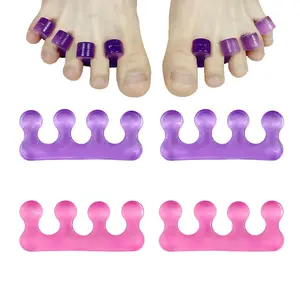 4 Pcs Soft Gel Toe Separators Pedicure Kit, Toe Spacers for Women, Easy Finger and Toenail Polish Grooming for Separating Toenails or Nails