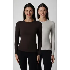 2 PK Zenly Zena Crew Fitted Long Sleeve Top