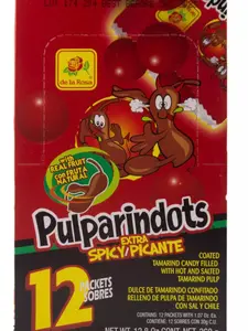 De la Rosa Pulparindots Extra Spicy Picante Tamarind 12 Pieces Candy Hot and Salted chamoy  candies sour  powder chili snack
