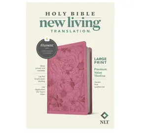 NLT Large Print Premium Value Thinline Bible, Filament Enabled (LeatherLike, Garden Pink)