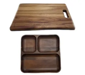 BergHOFF Acacia 2Pc Tray and Cutting Board Set