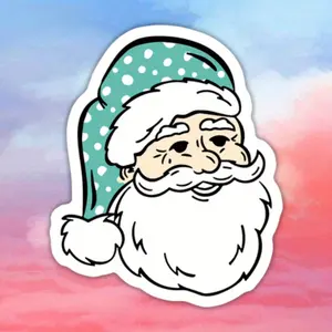 1pc Merry Christmas Santa Stickers, Polyacrylic Holiday Decorative Stickers for Cars, Laptops, Motorcycles, Water Bottles, Notebooks