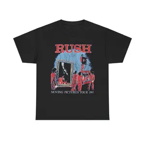 Rush Band T-Shirt Highlighting Moving Pictures Tour and Rock Music Legacy