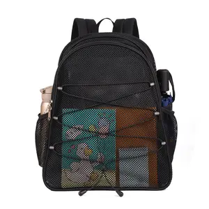 College Backpack Mesh Backpacks for Kids, Adults, School, Beach, and Travel,Transparent Mesh Backpacks with Padded Straps