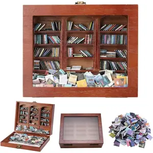 Anxiety Bookshelf | Get Rid of Your Anxiety, Get Rid of Your Anxiety, Miniature Book Matchbox Display Cabinet, Creative Ornaments, Stress-Relieving Gifts for Family and Friends ZVCAQ