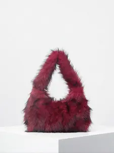 Y2K Plush Shoulder Bag, Dopamine Crescent Bag, Color Block Armpit Bag, Fashionable & Versatile Handbag, Casual Crossbody Bag, Cute Women's Wallet, Fall & Winter