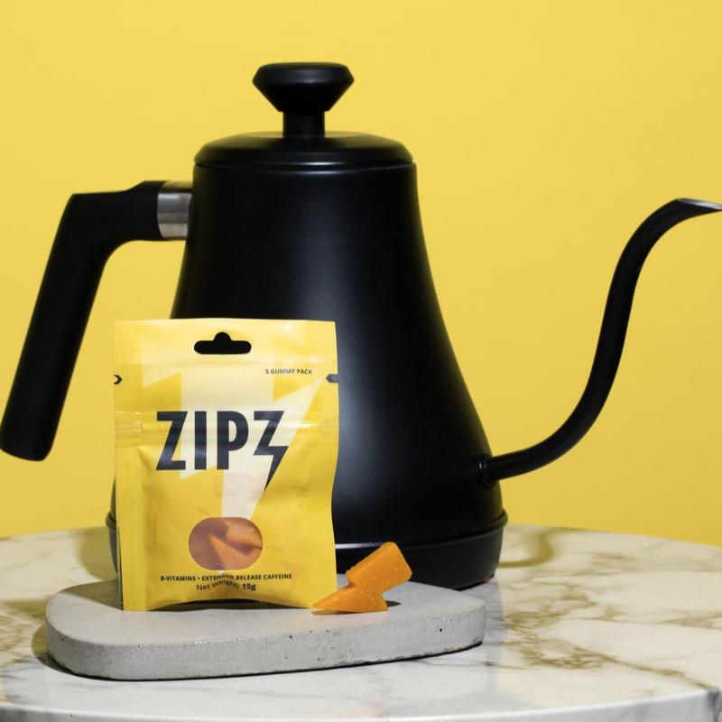 ZIPZ World's Longest Lasting Energy Gummies - 45 Servings, Gluten-Free, Vegan, Non-GMO, Gelatin-Free, Decadent Citrus Flavor, 75mg Caffeine per Gummy Beverage Vitamin