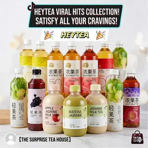 HEYTEA Bottled Tea Series: 13 Flavors of Real Fruit & Milk Tea HEYTEA Real Fruit Tea & Milk Tea | Low Sugar & Low Fat | Pick Your Favorite! Beverage