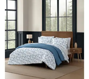 Eddie Bauer Fish Town Toile White/Blue King Comforter Set