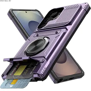 Shockproof Phone Case with Card Slot, Phone Protective Cover, Phone Accessory Compatible with Samsung Galaxy S25 Ultra S24 Ultra S23 Ultra A16 A15 A14 A25 A26 A35 A36 A55 A56 5G, Casing