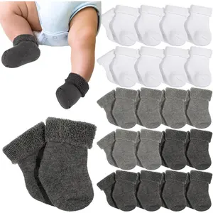 SVVH Janmercy 20 Pair Preemie Socks Baby Boy Girls Newborn Premature Terry Cotton Socks for Unisex Baby