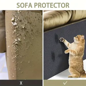 1pc Self-Adhesive Cat Scratch Board - 78.74inch x 15.75inch, Durable Fiber Material, Protects Furniture from Cat Claws, DIY Climbing Scratcher for Couches & Carpets, Easy to Install, Vertical Scratcher, Cat Scratching Pad for Kittens