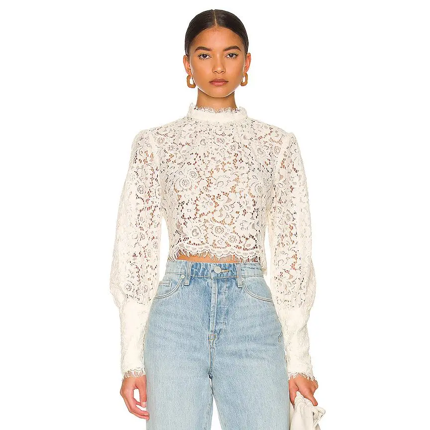 Bardot Georgia Lace Top in Oyster Bardot Georgia Lace Top in Oyster