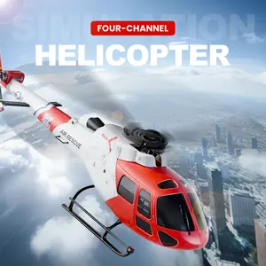 XKS K150 4-channel three-blade remote-controlled helicopter without auxiliary wings — AS350 “Squirrel” model with a realistic appearance, altitude hold via optical flow, six-axis gyros, brushless motors, and loss protection functions