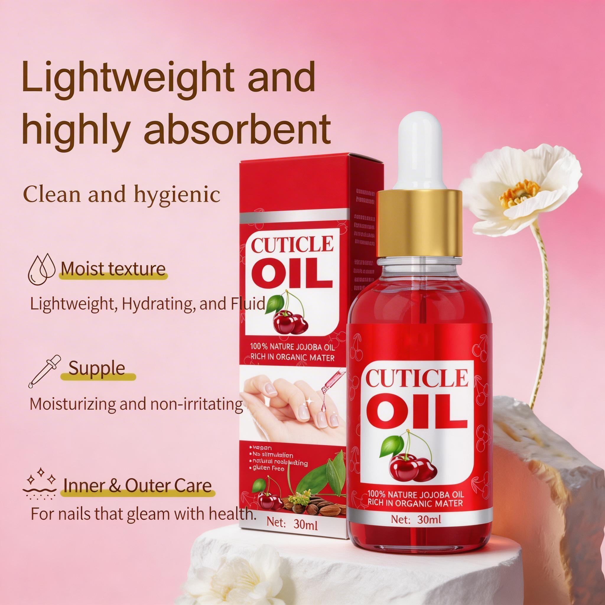 Nail Cuticle Oil & Strengthener Serum, Nourishes Dry Cuticles, Repairs Brittle & Peeling Nails, Moisturizes Nail Edges, Promotes Healthy Nail Growth, Non-Greasy Vegan Nail Care