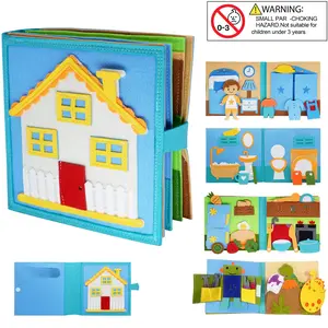 Busy Book for Kids, Montessori Daily House Activity Busy Board, Preschool Early Educational Learning Quiet Activity Book, Travel Toy, Visual Learning Tools