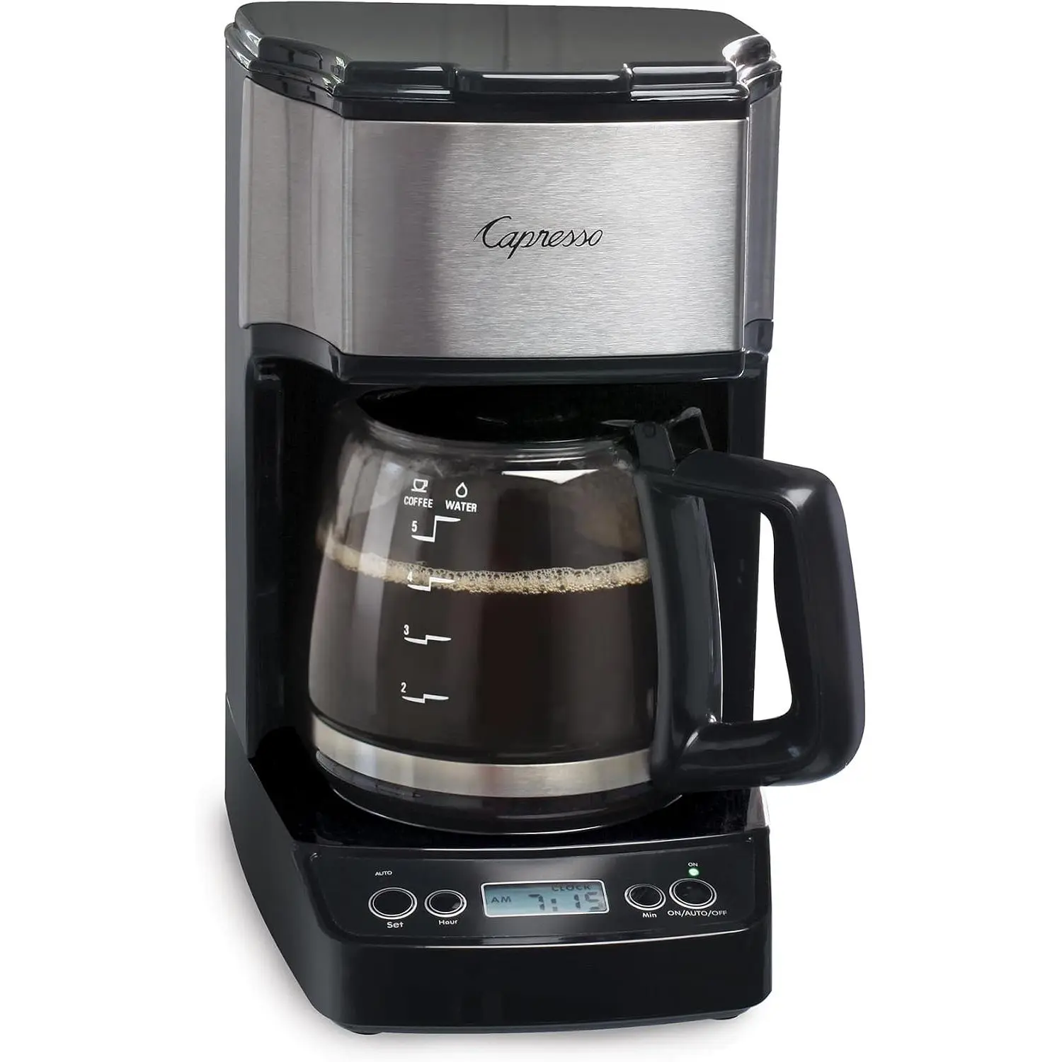 Capresso 5-Cup Mini Filter Coffee Maker - Black, Stainless Steel Kitchen Household Appliance