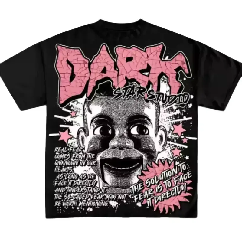 Face Fear Cotton T-Shirt Men Y2K Short Sleeves Vintage Oversize Tshirt Streetwear Women Tops Menswear Breathable Funny Graphic Tees Oversized Sweat Crewneck streetwear  outfits  men grandma's  favorite  shirt boyfriend  tees