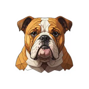 English Bulldog Kiss-Cut Sticker — Warm Jewel