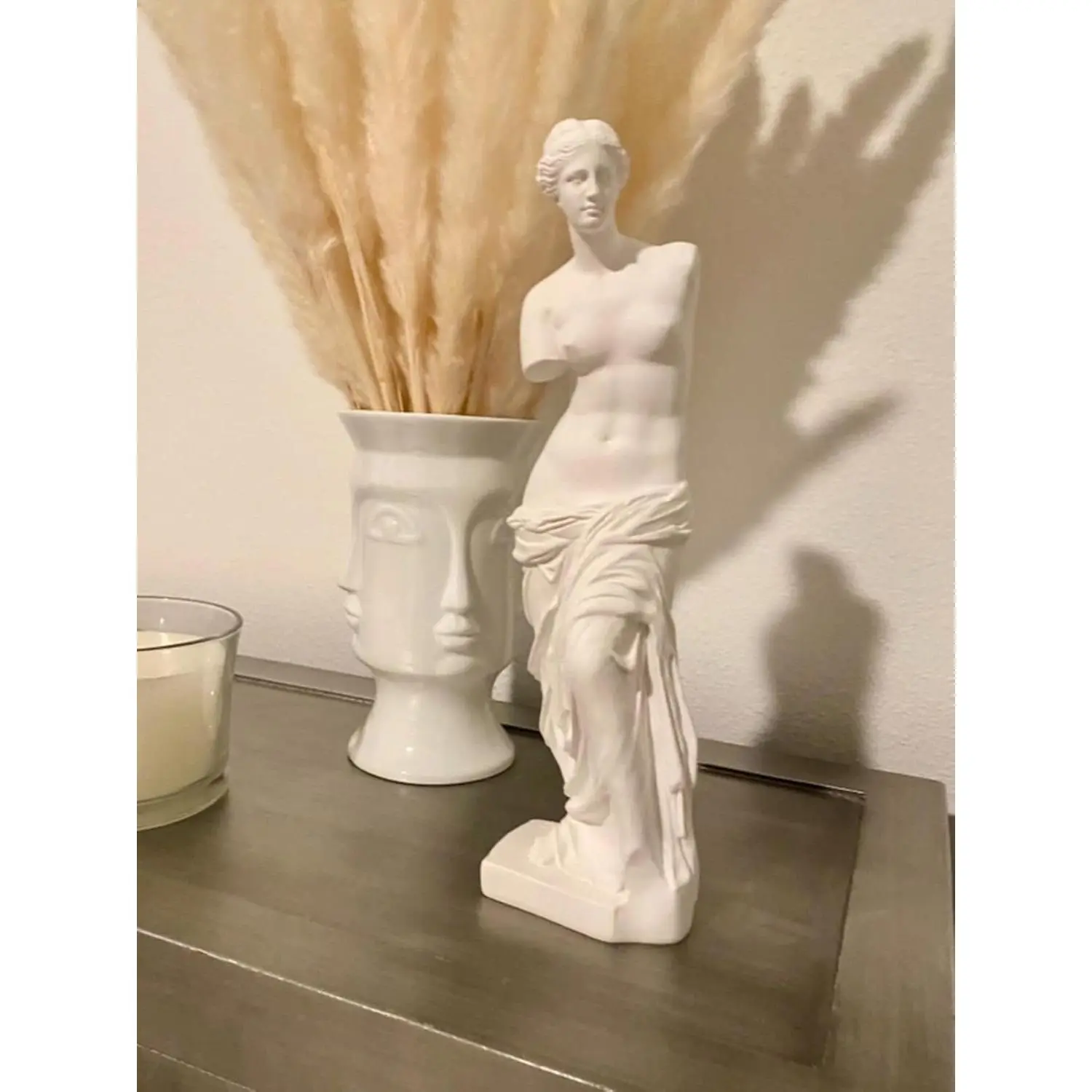 White Venus de Milo Statue - Classic Greek Roman Mythology Goddess Aphrodite Ornaments, 11.5 x 3.15 x 2.16 inches Retro Home Decor for Desk, Wall Shelf, Room, Wall-Mounted/Handheld Option, Gift Box Included, Synthetic
