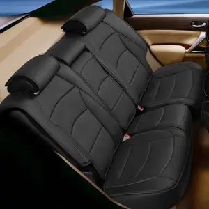 Ultra Comfort Deluxe Leatherette Bench Seat Cushions - Rear Black