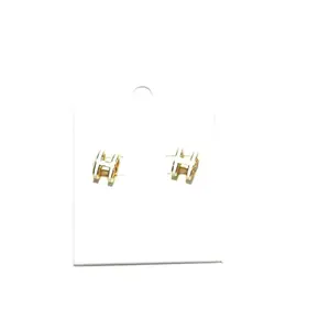 Designer Inspired "H" Studs White & Gold