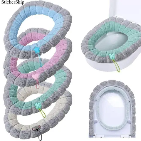 2026 New Lightweight Washable Soft Toilet Seat Cushion - Round/Oval Universal-Fit Bathroom Accessory Protector, Thick Padded Warm Apartment Essential, Easy to Install & Clean for Winter Home Use