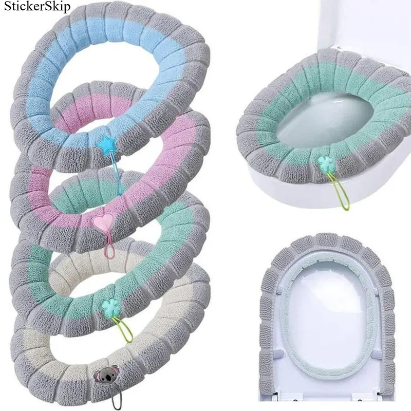 2026 New Lightweight Washable Soft Toilet Seat Cushion - Round/Oval Universal-Fit Bathroom Accessory Protector, Thick Padded Warm Apartment Essential, Easy to Install & Clean for Winter Home Use