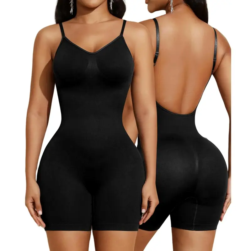 Backless Shapewear Bodysuit for Low Back Tummy Control Butt Lifting Full Body Shaper Body Suit Womenswear Basic Minimalist