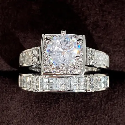 Elegant Artificial Zircon Decorated Emerald Cut Ring, Fashion Accessories for Women, Trendy All-match & Exquisite Jewelry for Birthday Gift