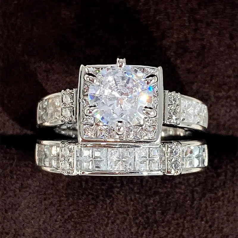 Elegant Artificial Zircon Decorated Emerald Cut Ring, Fashion Accessories for Women, Trendy All-match & Exquisite Jewelry for Birthday Gift