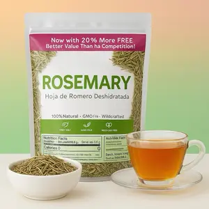 Aromatic Loose Whole Rosemary Dried Leaves | Hoja De Romero Aromatica Te Herbal | Makes 60+ Cups |Use as Tea or as Spice | Wildcrafted  All Natural, non-GMO, Gluten-free.