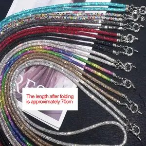 Luxury Rhinestone Crossbody Chain for Women, Long Full Drill Phone Strap, Fashion Bag Shoulder Strap, High-End Sparkle Accessory, Rhinestone Straps