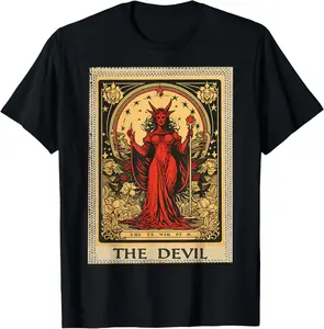 100% Cotton Unisex Tarot Card The Devil T-Shirt