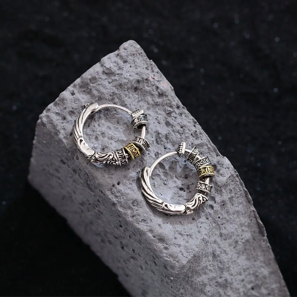 Chunky Thai Silver Hoop Earrings, Unisex Creative Shape Huggies for Hiphop Parties, High Quality Fashion Jewelry, High Quality Earrings, Party, Thai Silver Shine