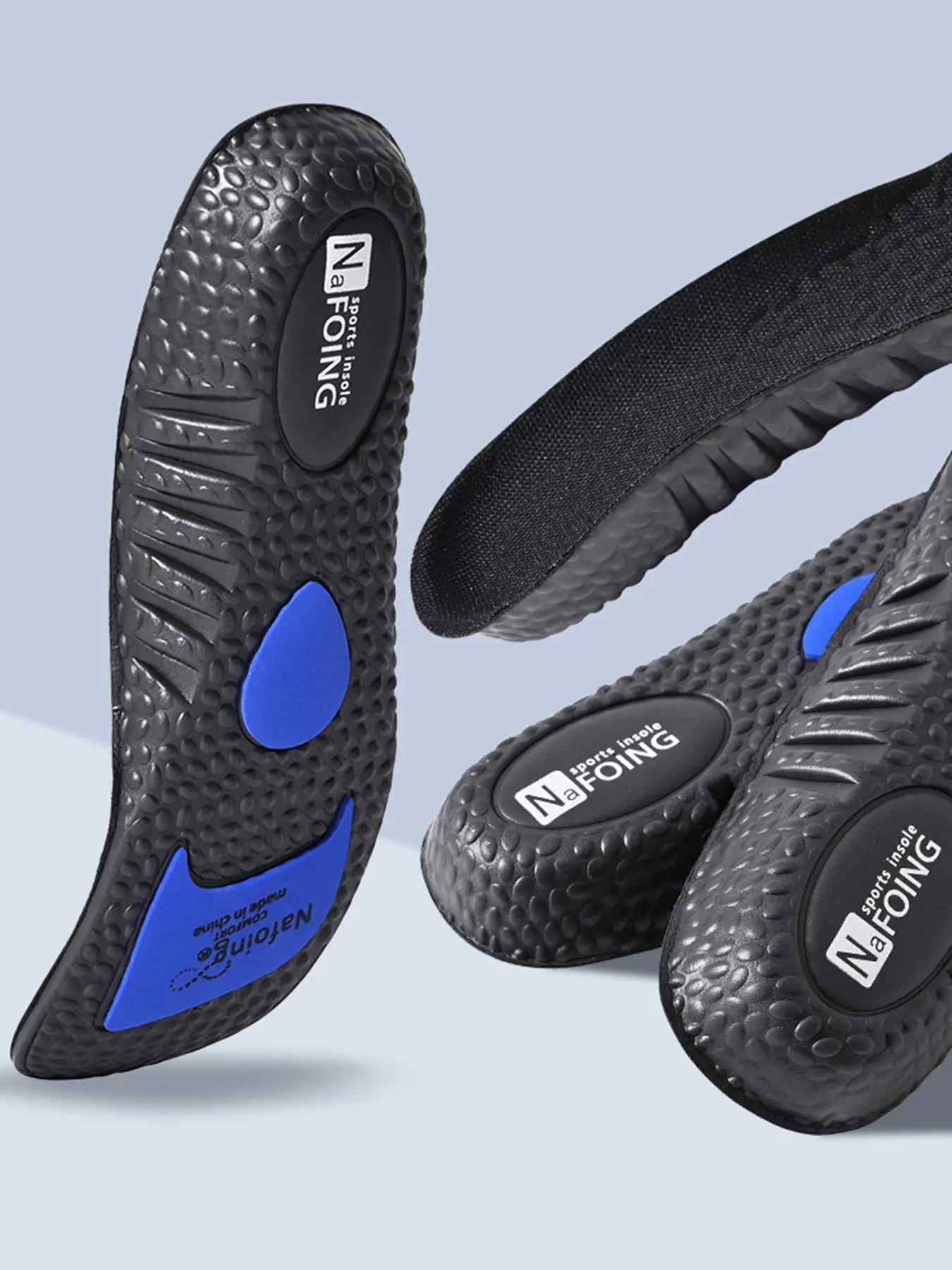 Sports Insoles Elastic Running Insole for Shoes, Plantar Fasciitis Insoles, Arch Support Insole, Absorption Deodorant Breathable Insoles, Supportive Soles, 1 Pair