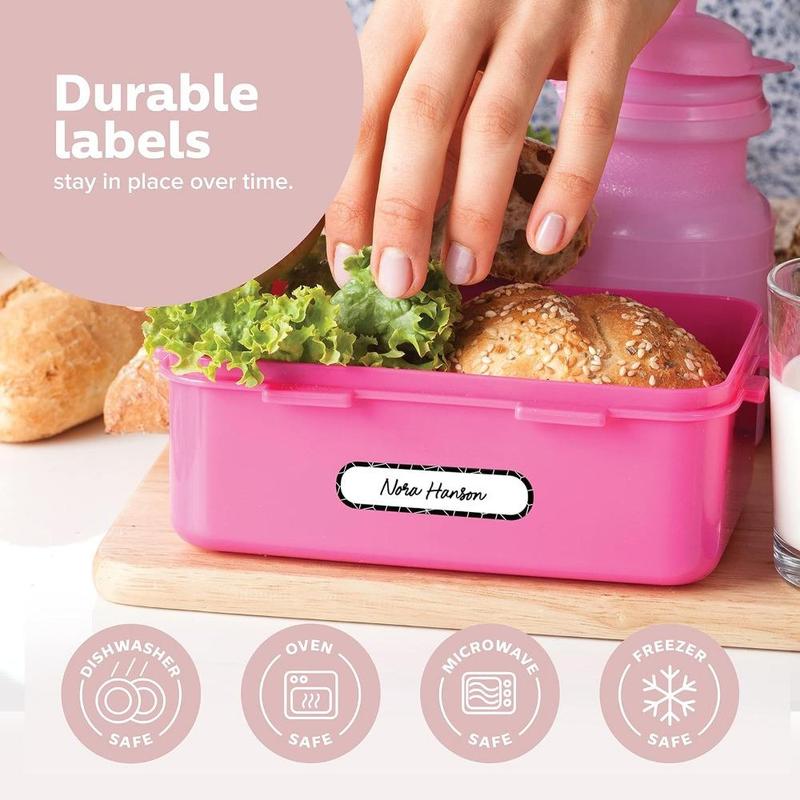 Waterproof Labels for Bottles and Containers-72 Custom Stickers, All-Purpose, Personalizable, Dishwasher, Freezer and Microwave Safe, BPA-Free