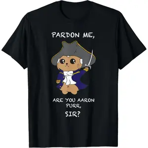 100% Cotton Unisex Cute Hamilton Cat Round Neck Short Sleeve T-ShirtRound Neck Short Sleeve T-Shirt Women's Men Graphic Tee