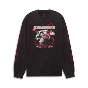 PUMA Womens Pumatech-X Crew Neck Long Sleeve  Casual Tops Casual - Black