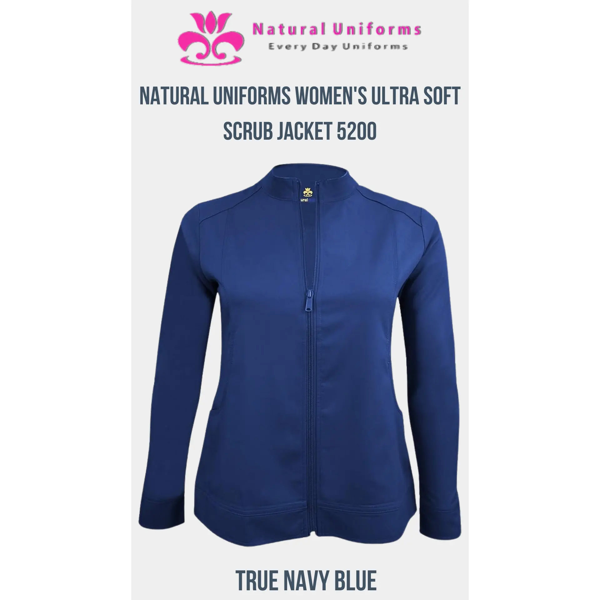 Natural Uniforms Women's Ultra Soft Stretch Zip Up Scrub Jacket 5200