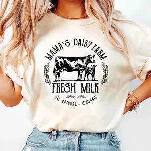 Mamas Dairy Farm Breastfeeding Friendly T Shirt For Nursing Or Pumping, Acid Wash Nursing Friendly Tee, Breastfeeding Clothing, Mama Shirt