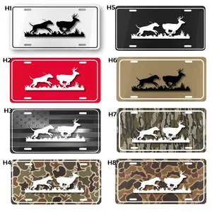Hunting Dog Deer License Plate, Camo Hunting Truck Accessories. Retriever Buck Car Tag Camouflage License Plate Outdoor Hunter Gift for Men Truck Decor