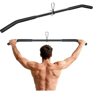39.7'' LAT Pulldown Bar with Full Rotation, Lat Pulldown Attachments for Pulley Cable Machine,Curl Tricep Press Down Bar with Rubber Handle for Gym,Strength Workout