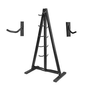 Wall Mounted LAT Pull Down Bar Organizer with Hooks, Home Gym Attachment Storage Rack for LAT Pulldown Attachments, Cable Attachment Rack for Gym Accessories
