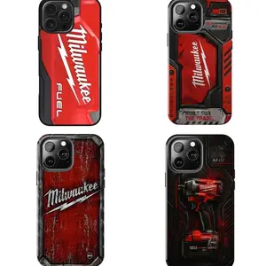 MILWAUKEE Logo Fuel Icon Phone Case, Mechanic Tool Box Style Protective,Heavy Duty Power Tool Inspired Red, Compatible with iPhone X, 11, 12, 13, 14, 15, 16, 17 & more