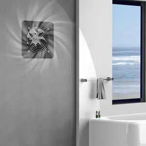 Black Wall Window Mount Exhaust Fan 110V 50W High Power Copper Motor Ventilation Fan for Basement Workshop Kitchen Bathroom Office Air Circulation