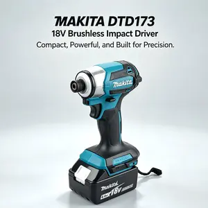 Makita DTD173 18V Brushless Cordless Impact Driver, 180 N·m Max Torque 3 Speed Modes, With LED Light And Anti-Slip Handle For Cabinet Installation, Flat Pack Furniture Build And Indoor Household Assembly Tasks