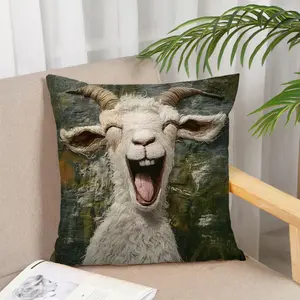 Funny Sheep Pillow Cover, Polyester Square Cushion Case, Indoor Outdoor Decorative Throw Pillow, Family Sofa Decoration, Bedroom Decorative Accessories, 18x18 Inches