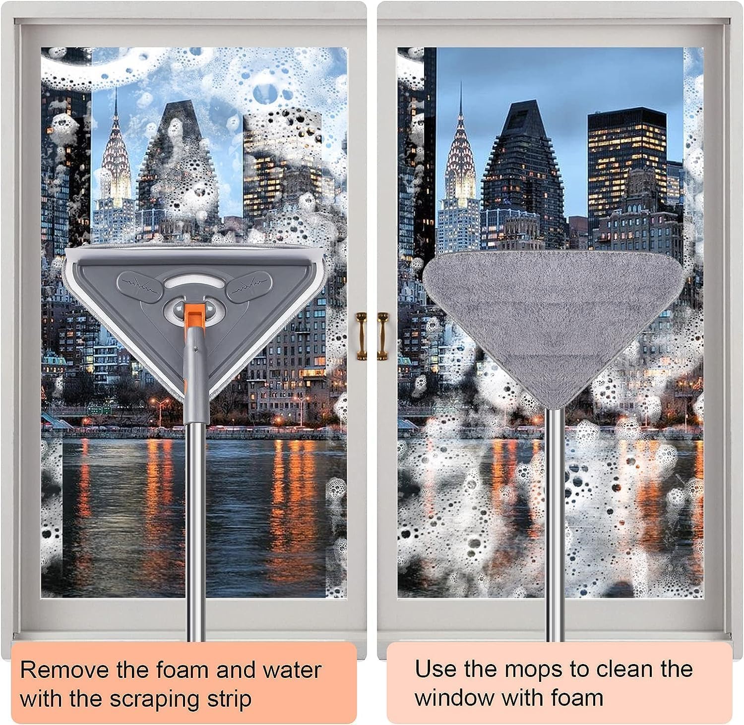 Wall Cleaning Mop with 85-Inch Adjustable Handle for Walls Ceiling Fans Dust Baseboards Floors Includes Dusting Brush Scraper 6 Replacement Pads Microfiber Chenille Pads