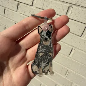 Acrylic Blue Heeler Dog Keychain, Cute Fashion Accessory, Ideal Gift for Dog Owners